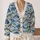 Blue Ocean Fish Motifs for Relaxed Coastal Layering and Everyday Seaside Style All-over Print Knitted Cardigan - 2