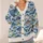 Blue Ocean Fish Motifs for Relaxed Coastal Layering and Everyday Seaside Style All-over Print Knitted Cardigan - 4