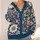 Navy Botanical Bloom Motifs for Relaxed Weekend Layering and Everyday Women's Style All-over Print Knitted Cardigan - 4