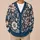 Navy Botanical Bloom Motifs for Relaxed Weekend Layering and Everyday Women's Style All-over Print Knitted Cardigan - 6