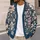 Navy Botanical Bloom Motifs for Relaxed Weekend Layering and Everyday Women's Style All-over Print Knitted Cardigan - 5