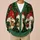 Christmas Gnome Trio With Festive Tree Details For Cozy Holiday Gatherings All-over Print Knitted Cardigan - 6