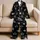 Black Star Motif Bedtime Gift For Cozy Nights, Weekend Relaxing, And Women At Home Satin Pajamas Set - 5