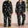 Black Star Motif Bedtime Gift For Cozy Nights, Weekend Relaxing, And Women At Home Satin Pajamas Set - 2