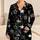 Black Star Motif Bedtime Gift For Cozy Nights, Weekend Relaxing, And Women At Home Satin Pajamas Set - 1