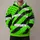 Neon Green Star Field and Distressed Stripes for Bold Outdoor Workwear Everyday Style All-over Print Hoodie (Lightweight) - 1
