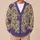 Purple Wildflower Botanical Blooms for Casual Layering and Garden-Inspired Everyday Style All-over Print Knitted Cardigan - 6
