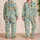Aqua Dog Breed Collage Gift for Dog Lovers, Casual Comfort for Daily Wear Set Satin Pajamas Set - 2