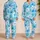 Sky Blue Hibiscus Floral Coastal Resort Getaway Gift for Summer Relaxing At Home Satin Pajamas Set - 2