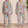Sea Turtle And Hibiscus Tropical Resort Style For Beach Getaways, Women & Men Outfit Satin Pajamas Set - 2