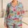 Sea Turtle And Hibiscus Tropical Resort Style For Beach Getaways, Women & Men Outfit Satin Pajamas Set - 1