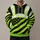 Distressed Lime Flag Stripes for Rugged Outdoor Workwear and Everyday Utility Style All-over Print Hoodie (Lightweight) - 1