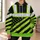 Distressed Lime Flag Stripes for Rugged Outdoor Workwear and Everyday Utility Style All-over Print Hoodie (Lightweight) - 6