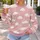 Soft White Cloud Motifs for Cozy Autumn Days and Relaxed Everyday Wear All-over Print Knitted Sweater - 5