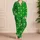 Emerald Green Starburst Geo Lounge Wear For Relaxed Summer Evenings And Travel Days Satin Pajamas Set - 4