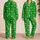 Emerald Green Starburst Geo Lounge Wear For Relaxed Summer Evenings And Travel Days Satin Pajamas Set - 2