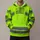 Fluorescent Lime Star Stripe Workwear Style for Commuting and Outdoor Jobs All-over Print Hoodie (Lightweight) - 1