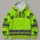 Fluorescent Lime Star Stripe Workwear Style for Commuting and Outdoor Jobs All-over Print Hoodie (Lightweight) - 4