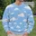 Soft White Cloud Motifs for Dreamy Everyday Outings and Relaxed Casual Wear All-over Print Knitted Sweater - 6