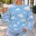 Soft White Cloud Motifs for Dreamy Everyday Outings and Relaxed Casual Wear All-over Print Knitted Sweater - 5