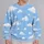 Soft White Cloud Motifs for Dreamy Everyday Outings and Relaxed Casual Wear All-over Print Knitted Sweater - 2