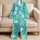 Tropical Florals Resort Sleepwear For Beach Vacations And Summer Gift Giving Satin Pajamas Set - 5