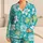 Tropical Florals Resort Sleepwear For Beach Vacations And Summer Gift Giving Satin Pajamas Set - 1