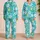 Tropical Florals Resort Sleepwear For Beach Vacations And Summer Gift Giving Satin Pajamas Set - 2