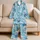 Aqua Starfish And Shell Coastal Style For Beach Vacations And Relaxed Nights For Women Satin Pajamas Set - 5