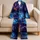 Cosmic Nebula Tones for Cozy Nights and Gift Giving, Soft Gift for Women and Men Satin Pajamas Set - 5