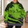 Neon Green Flag and Constitution Motif for Patriotic Workwear and Outdoor Weekends All-over Print Hoodie (Lightweight) - 6