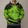 Neon Green Flag and Constitution Motif for Patriotic Workwear and Outdoor Weekends All-over Print Hoodie (Lightweight) - 1