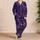 Deep Violet Butterfly Bloom Resort Lounge Wear For Romantic Evenings Women Gift Satin Pajamas Set - 4