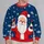 Cheerful Santa With Wine Glass for Festive Christmas Parties and Winter Celebrations All-over Print Knitted Sweater - 2