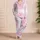 Blush Pink Marble Swirls for Cozy Summer Bedtime Gift, Women and Teens Lounge Time Satin Pajamas Set - 4