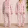 Soft Blush Gingham Hearts For Cozy Lounging, Sleepovers, Gifts, And Relaxed Days Satin Pajamas Set - 2