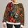 Leopard Face And Tropical Roses For Bold Casual Style And Everyday Wear All-over Print Knitted Sweater - 1