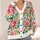 Vibrant Watercolor Wildflower Blooms for Everyday Layering and Garden Gathering Style All-over Print Knitted Cardigan - 4