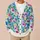 Pink Bell Flowers and Yellow Blossoms for Casual Elegance, Colorful Botanical Style All-over Print Knitted Cardigan - 6
