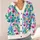 Pink Bell Flowers and Yellow Blossoms for Casual Elegance, Colorful Botanical Style All-over Print Knitted Cardigan - 4