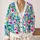 Pink Bell Flowers and Yellow Blossoms for Casual Elegance, Colorful Botanical Style All-over Print Knitted Cardigan - 2