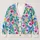 Pink Bell Flowers and Yellow Blossoms for Casual Elegance, Colorful Botanical Style All-over Print Knitted Cardigan - 1