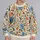 Blue Floral Hummingbirds for Garden Walks and Relaxed Weekend Outings All-over Print Knitted Sweater - 2