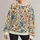 Blue Floral Hummingbirds for Garden Walks and Relaxed Weekend Outings All-over Print Knitted Sweater - 1