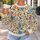 Blue Floral Hummingbirds for Garden Walks and Relaxed Weekend Outings All-over Print Knitted Sweater - 5