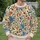 Blue Floral Hummingbirds for Garden Walks and Relaxed Weekend Outings All-over Print Knitted Sweater - 6