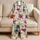 Hand Painted Floral Ink Blossom For Cozy Home Evenings And Gifting Women Collectors Satin Pajamas Set - 5