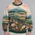 Pastel Flower Meadow And Evergreen Hills For Artistic Everyday Style All-over Print Knitted Sweater - 2