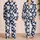 Navy Baseball All Over Summer Lounge Look For Sports Fans And Cozy Gift Giving Fun Satin Pajamas Set - 2
