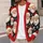 Santa Face Holiday Cheer for Festive Gatherings and Cozy Everyday Winter Layering All-over Print Knitted Cardigan - 5